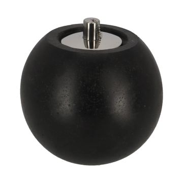 Zwart graniten olielamp tafelfakkels 2,5kg voor buiten op het terras of op de terrastafel. Diameter 19 cm