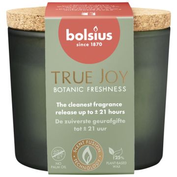 6 stuks Bolsius geurglas Botanic Freshness geurkaarsen met kurk deksel 66/83 mm (21 uur) - grootverpakking
