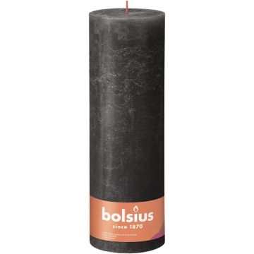 Bolsius antraciet rustiek stompkaarsen 300/100 (200 uur) Eco Shine Stormy Grey