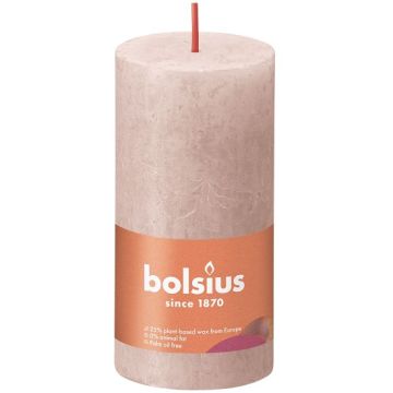 Bolsius poeder roze rustiek stompkaarsen 100/50 (30 uur) Eco Shine Misty Pink