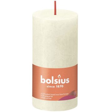 Bolsius ivoor rustiek stompkaarsen 100/50 (30 uur) Eco Shine Soft Pearl 