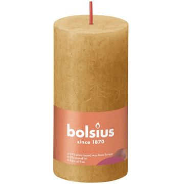 Bolsius geel rustiek stompkaarsen 100/50 (30 uur) Eco Shine Honeycomb Yellow