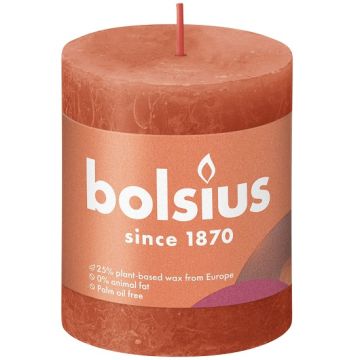 Bolsius oranje rustiek stompkaars 80/68 (35 uur) Eco Shine Earthy Orange