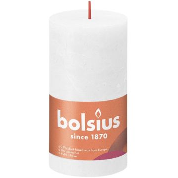 Bolsius wit rustiek stompkaarsen 130/68 (60 uur) Eco Shine Cloudy White