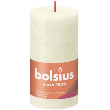 Bolsius ivoor rustiek stompkaarsen 130/68 (60 uur) Eco Shine Soft Pearl