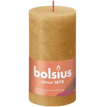 Bolsius geel rustiek stompkaarsen 130/68 (60 uur) Eco Shine Honeycomb Yellow