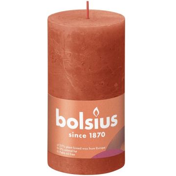 Bolsius oranje rustiek stompkaarsen 130/68 (60 uur) Eco Shine Earthy Orange