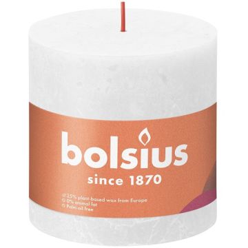 Bolsius wit rustiek stompkaarsen 100/100 (62 uur) Eco Shine Cloudy White