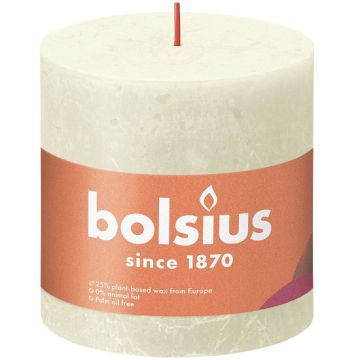 Bolsius ivoor rustiek stompkaarsen 100/100 (62 uur) Eco Shine Soft Pearl