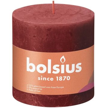 Bolsius rood rustiek stompkaarsen 100/100 (62 uur) Eco Shine Delicate Red