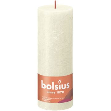 Bolsius ivoor rustiek stompkaarsen 190/68 (85 uur) Eco Shine Soft Pearl