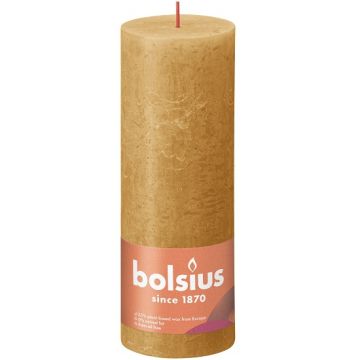 Bolsius geel rustiek stompkaarsen 190/68 (85 uur) Eco Shine Honeycomb Yellow