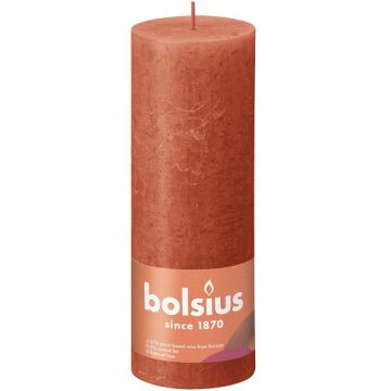 Bolsius oranje rustiek stompkaarsen 190/68 (85 uur) Eco Shine Earthy Orange