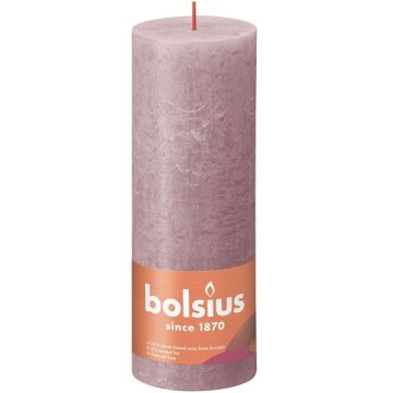 Bolsius oud roze rustiek stompkaarsen 190/68 (85 uur) Eco Shine Ash Rose