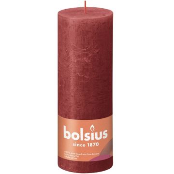 Bolsius rood rustiek stompkaarsen 190/68 (85 uur) Eco Shine Delicate Red