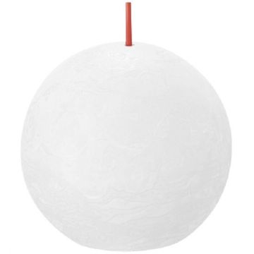 Bolsius wit rustiek bolkaars Ø 76 mm (25 uur) Eco Shine Cloudy White