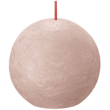 Bolsius poeder roze rustiek bolkaars Ø 76 mm (25 uur) Eco Shine Misty Pink