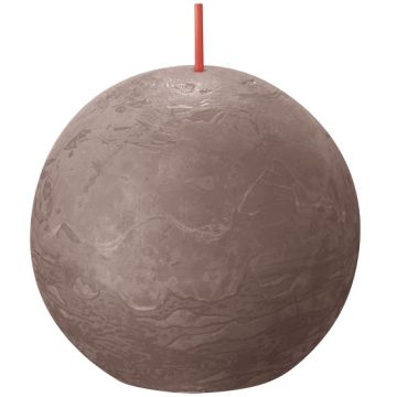 Bolsius taupe rustiek bolkaars Ø 76 mm (25 uur) Eco Shine Rustic Taupe