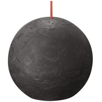 Bolsius antraciet rustiek bolkaars Ø 76 mm (25 uur) Eco Shine Stormy Grey