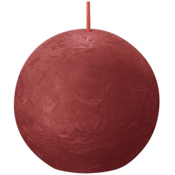 Bolsius rood rustiek bolkaars Ø 76 mm (25 uur) Eco Shine Delicate Red