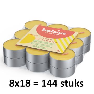 144 stuks Bolsius citronella geur theelichtjes