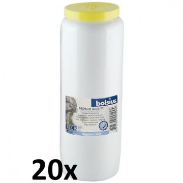 20 stuks Bolsius noveenkaarsen nr. 12 wit 180/67 mm (216 uur) - grootverpakking