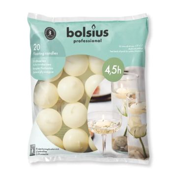 Bolsius professional horeca ivoor drijfkaarsjes (4,5 uur) verpakt per 320 stuks 