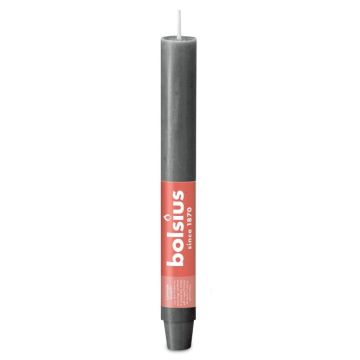 Bolsius antraciet rustiek XL tafelkaarsen- dinerkaarsen 230/30 (15 uur) stormy grey