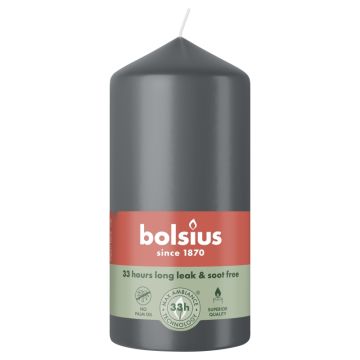 Bolsius antraciet stompkaars 120/58 (33 uur) stormy grey verpakt per 6 stuks