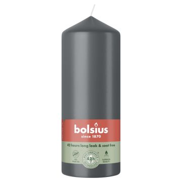 Bolsius antraciet stompkaars 150/58 (42 uur) stormy grey verpakt per 6 stuks
