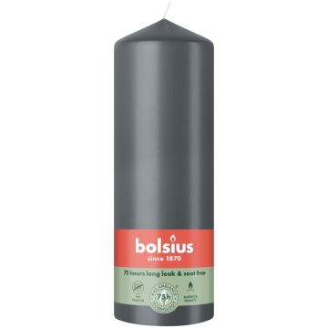 6 stuks Bolsius antraciet stompkaars 200/68 (75 uur) stormy grey verpakt per 6 stuks