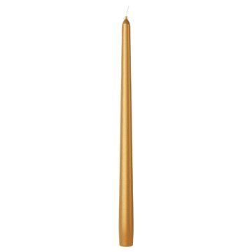Bolsius metalliek goud gotische dinerkaarsen 245/24 (7 uur) metallic golden orange