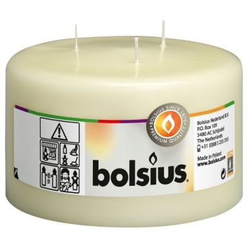 Bolsius ivoor 3 lonten mammoetkaarsen 100/150 mm (50 uur) verpakt per 6 stuks