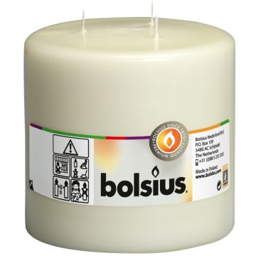 Bolsius ivoor 3 lonten mammoetkaars 150/150 (75 uur)