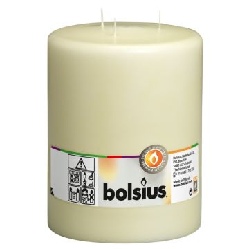 Bolsius ivoor 3 lonten mammoetkaars 200/150 (100 uur)