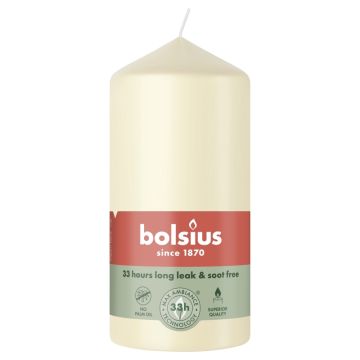 Bolsius ivoor stompkaars 120/58 (33 uur) soft pearl verpakt per 6 stuks