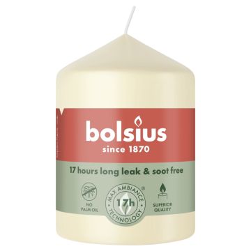 Bolsius ivoor stompkaarsen 80/58 (17 uur) soft pearl verpakt per 6 stuks 