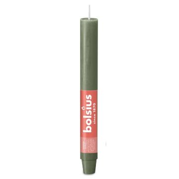 Bolsius olijfgroen rustiek XL tafelkaarsen- dinerkaarsen 230/30 (15 uur) fresh olive 