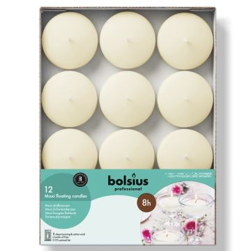 Bolsius Professional ivoor 8 uur maxi drijfkaarsen verpakt per 12 stuks
