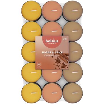 Bolsius sugar & spice geurtheelichtjes (3 uur) verpakt per 240 stuks