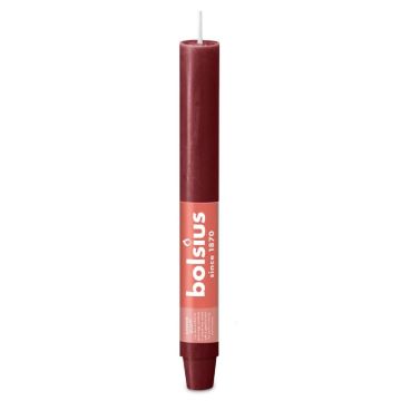 Bolsius wijnrood rustiek XL tafelkaarsen- dinerkaarsen 230/30 (15 uur) velvet red