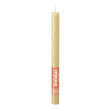 Bolsius beige rustiek tafelkaars- dinerkaars 9 stuks (13 uur) oat beige