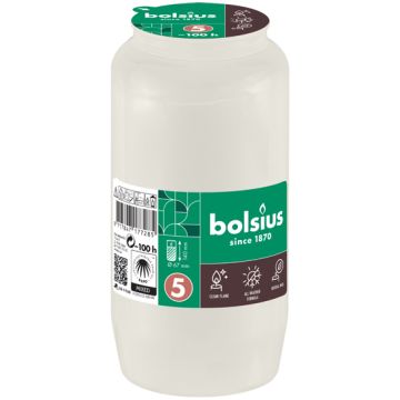 Bolsius grafkaars wit nr. 5 compo 141/67 mm (100 uur)