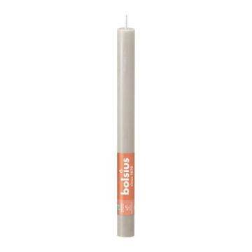 Bolsius lichtgrijs rustiek tafelkaars- dinerkaars 9 stuks (13 uur) sandy grey
