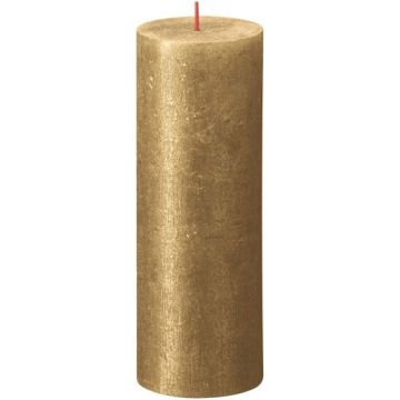 Bolsius metalliek goud gelakte rustieke stompkaarsen 190/68 (85 uur) Shimmer Metallic Gold