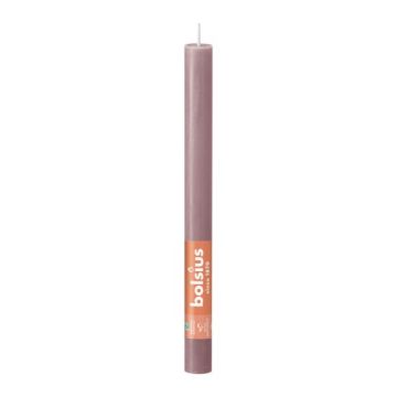 Bolsius oudroze rustiek tafelkaars- dinerkaars 9 stuks (13 uur) ash rose