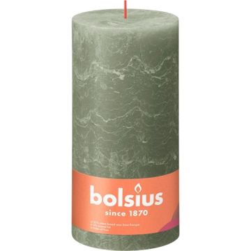4 stuks Bolsius 200/100 fresh olive rustiek kaarsen