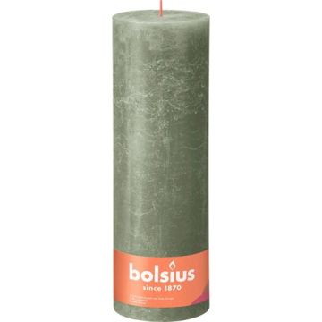 4 stuks Bolsius rustiek kaarsen fresh olive 300/100