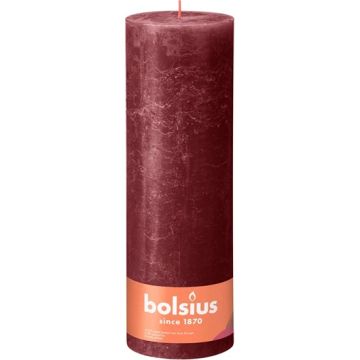 4 stuks Bolsius rustiek kaarsen velvet red 300/100