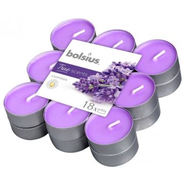 18 stuks geurtheelichtjes lavendel Bolsius